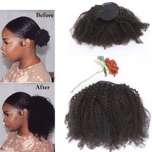 Lacerhair Afro Kinky Curly Human Hair Ponytail